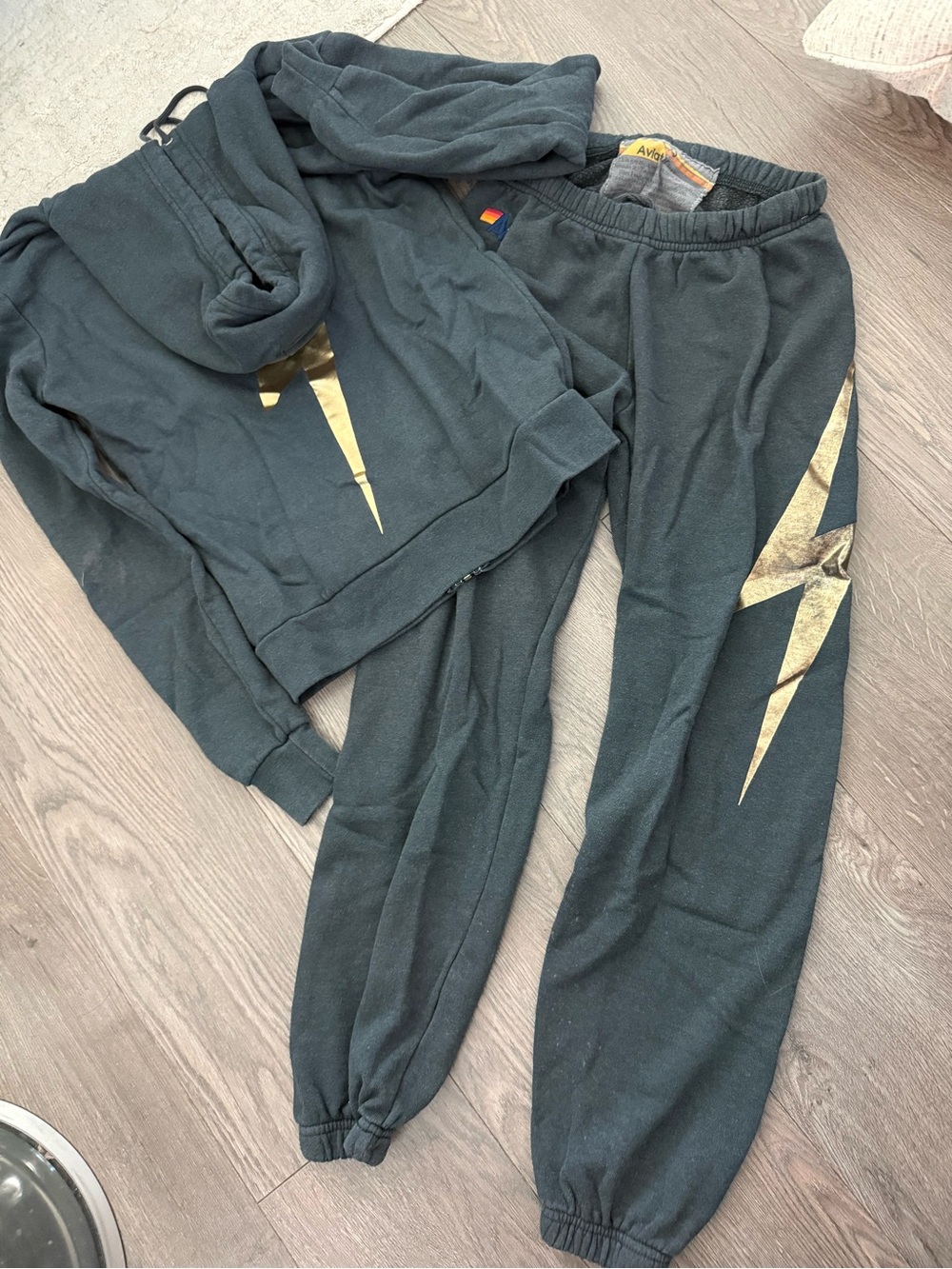 Aviator Nation Lightening Bolt Zip Hoodie & Jogger Set